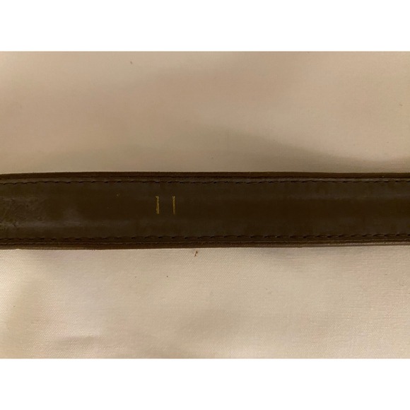 VTG Leather Brown Belt Brass Tone Buckle Hardware Size 11 - Picture 3 of 3